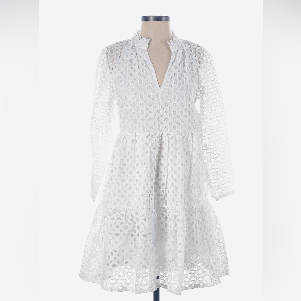 New J crew white eyelet dress in size XS